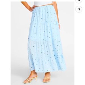 New No Boundaries Side Tie Tiered Maxi Skirt